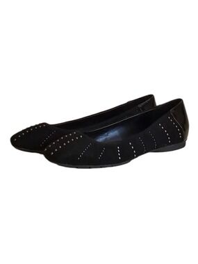 Donald Pliner Darren Black Suede Studded Flats Slip On Shoe Size‎ 7 EUC